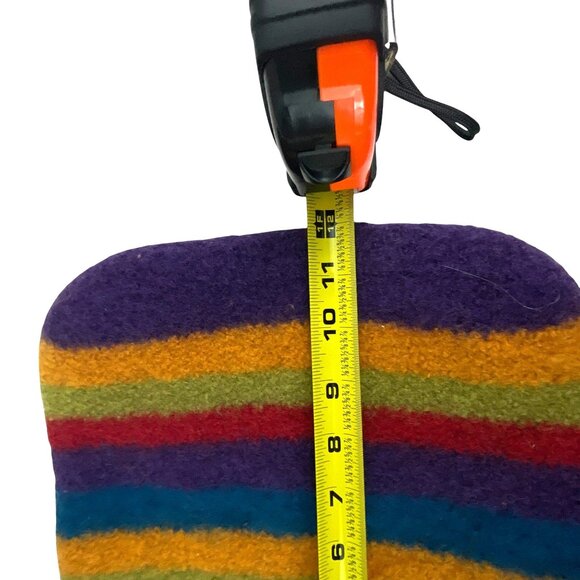 Handcrafted Multicolor Striped Wool Felt Basket Bag Colorful Felted - Picture 5 of 8